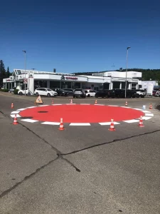 Kreisverkehr-Rotbelag